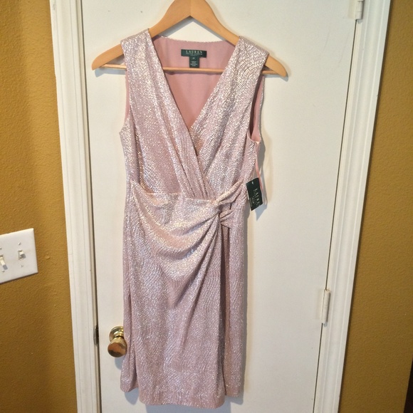 shiny rose gold dress